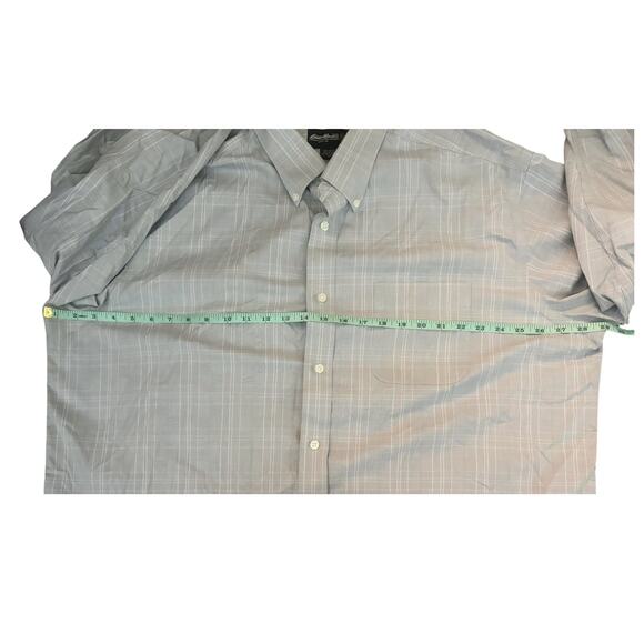 Eddie Bauer Relaxed Fit Light Gray Check Button-Down Mens Size XXL - Picture 4 of 6